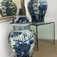 China - pair of covered porcelain vases with decoration
