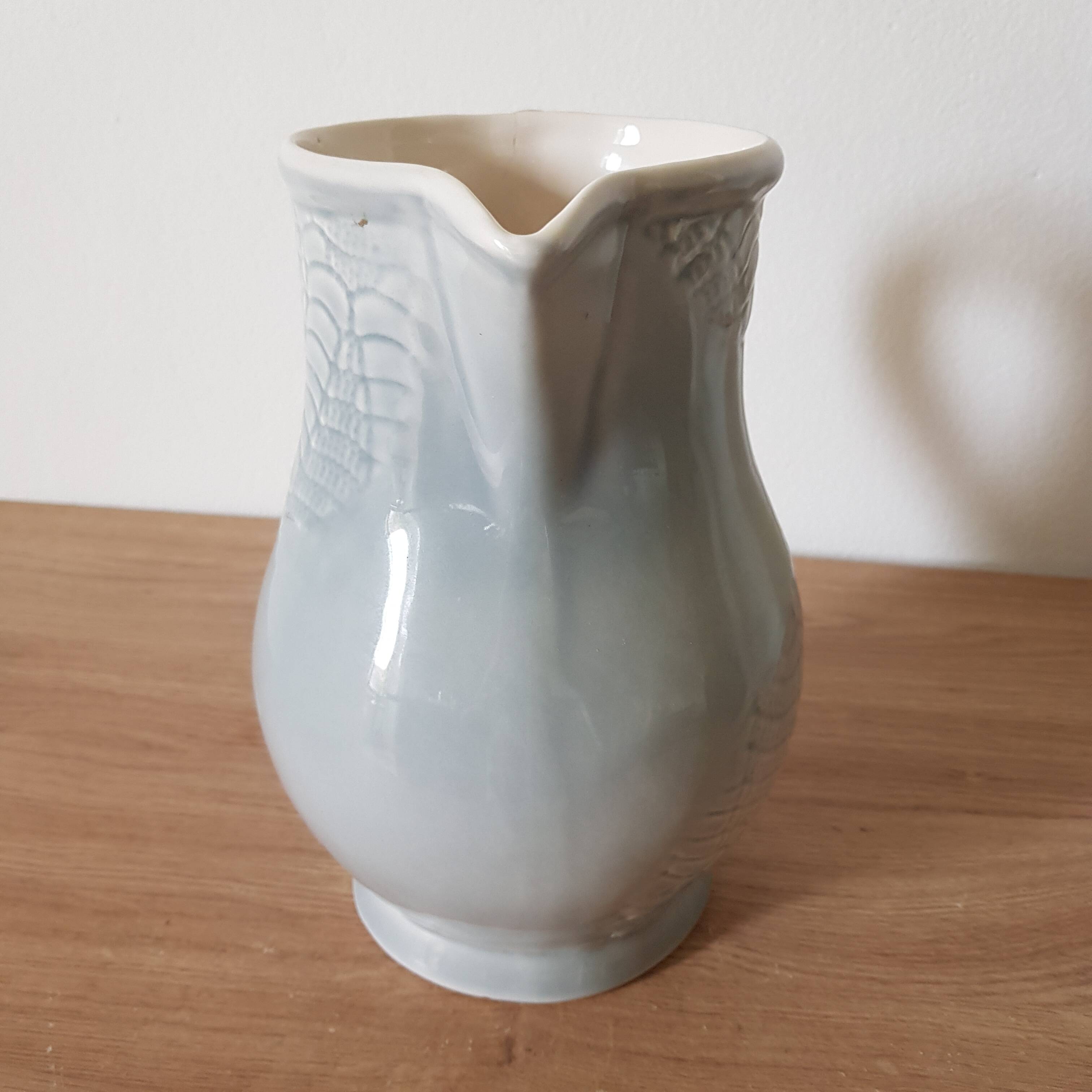 Pastel blue ceramic pitcher