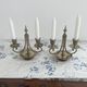 Pair of candlesticks, gilded and enamelled brass, Art Nouveau, early 20th century