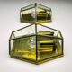 Hexagonal wall sconces in gilded brass and crystal, 1970s, set of 2.