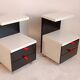 Tables de chevet postmodernes ikea noir et blanc 1980’s en tbeg