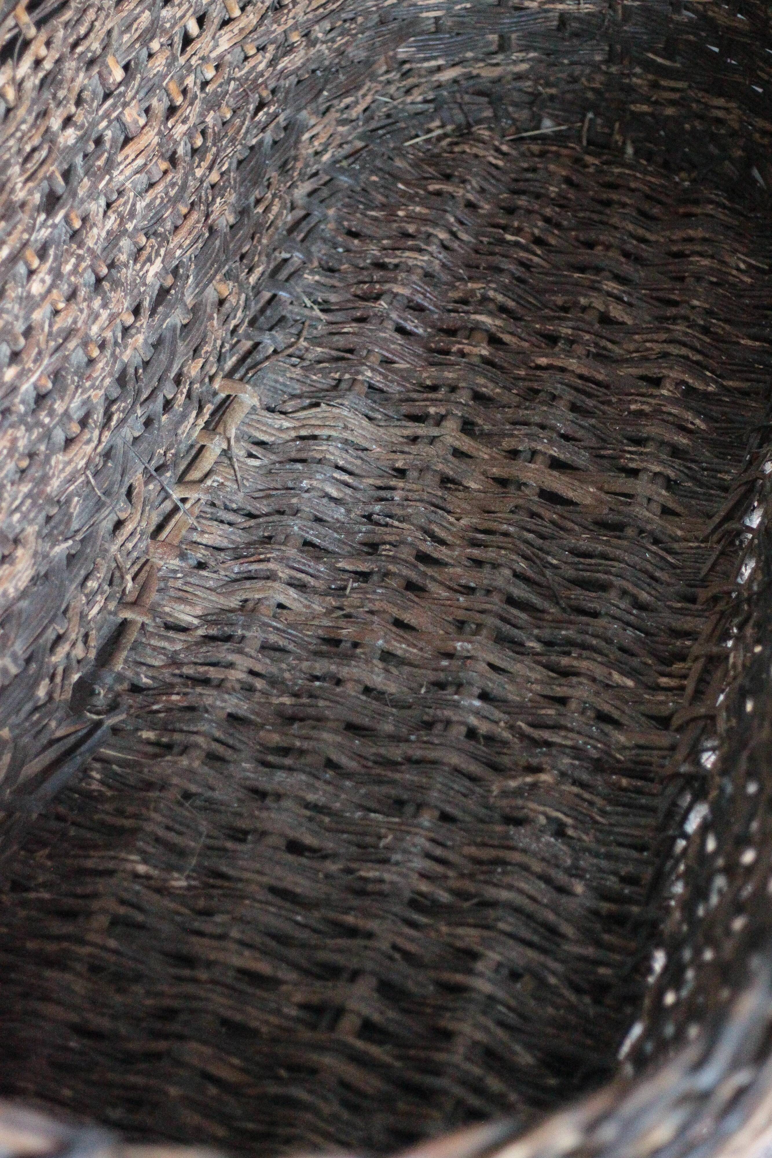 XXL woven basket antique, wicker basket, storage, baker's tool