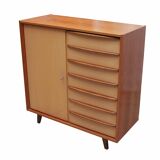 1950s chest of drawers bicolor maple/walnut