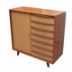 1950s chest of drawers bicolor maple/walnut