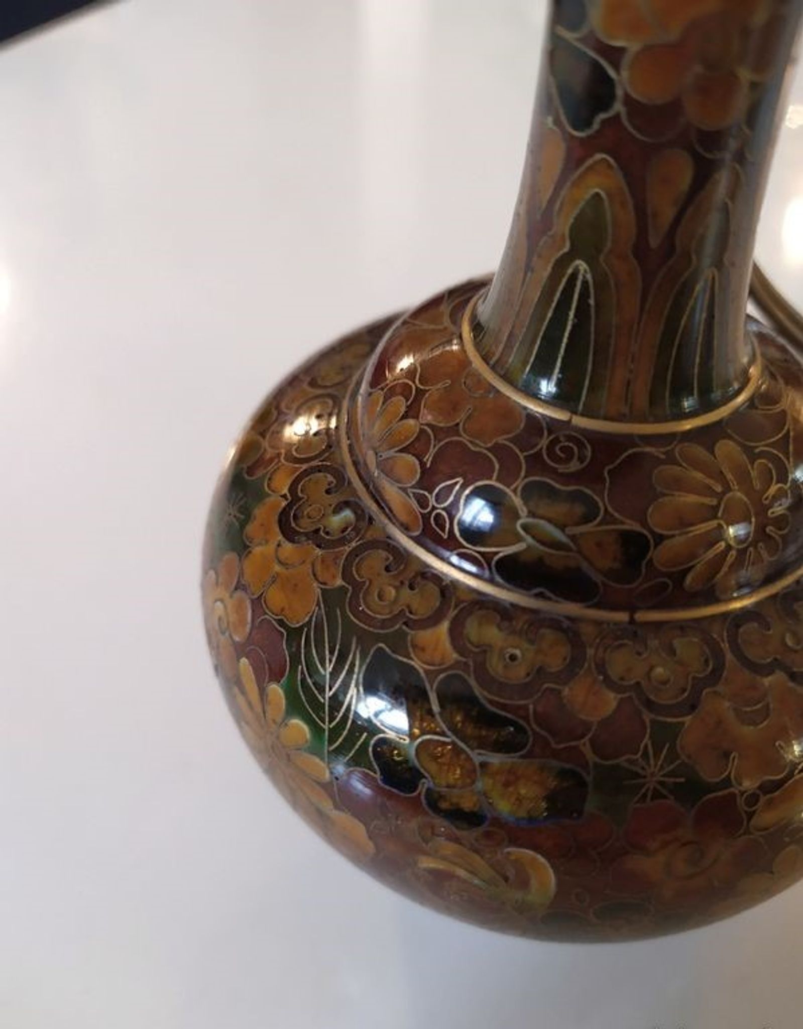Pied de lampe en email cloisonné