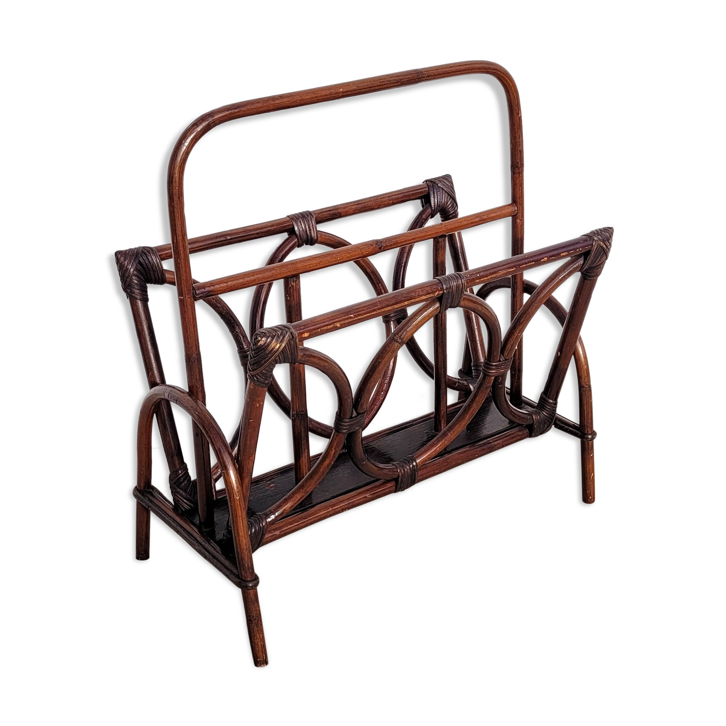 Rattan magazine holder