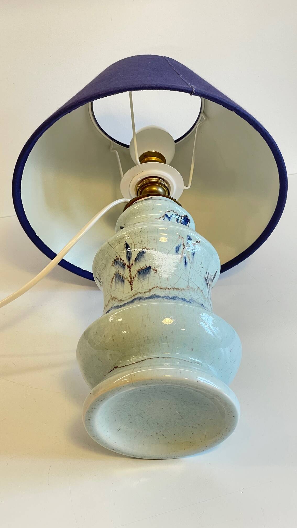 Chic blue ceramic vintage lamp