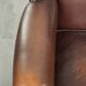 Set of 2 subtle sheepskin wingback armchairs in English style