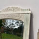 Miroir art déco en bois sculpté blanc rectangulaire 58x65cm
