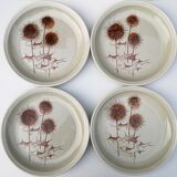 Set of 4 vintage stoneware plates, “Thistles” model