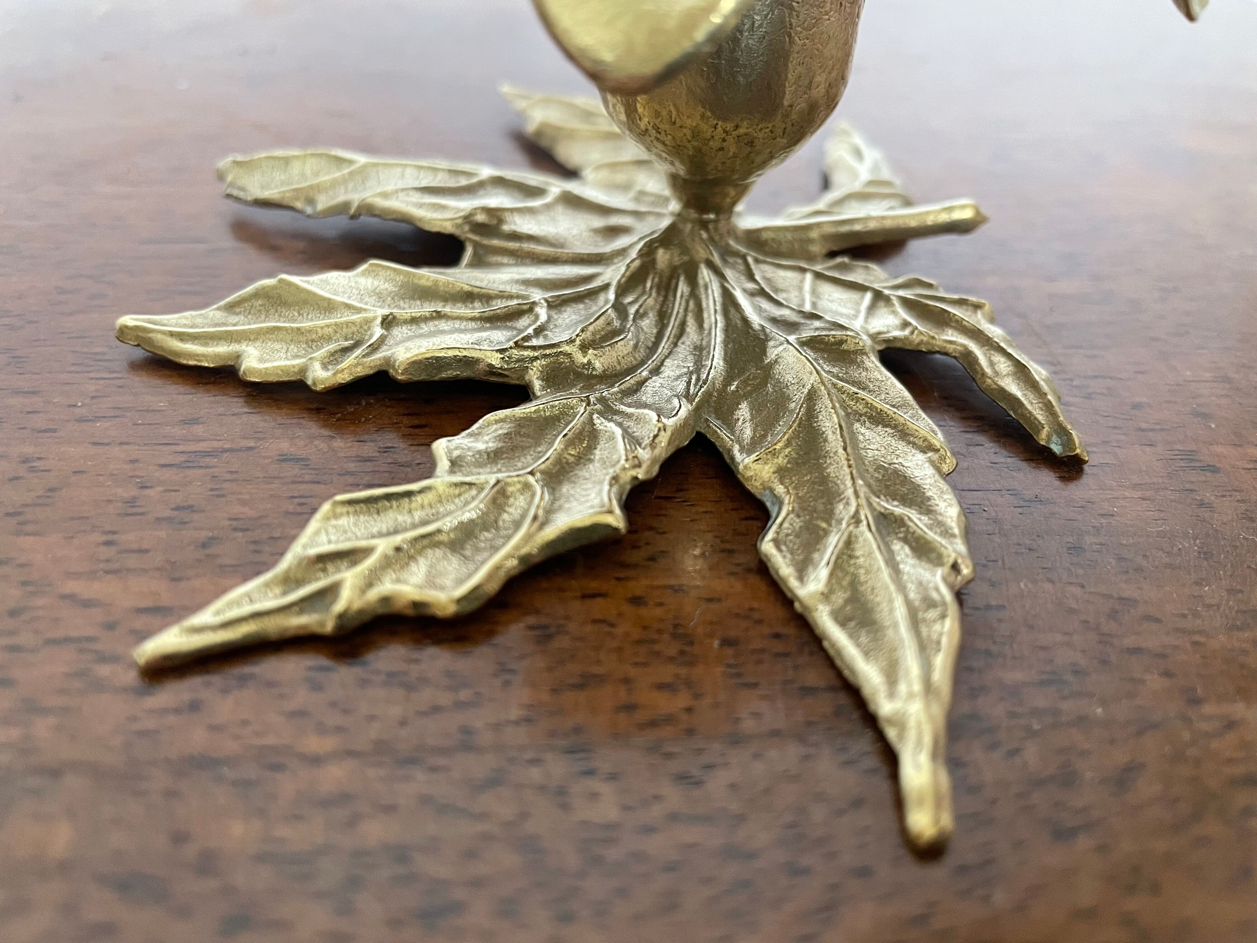 Pair of vintage brass candle holders