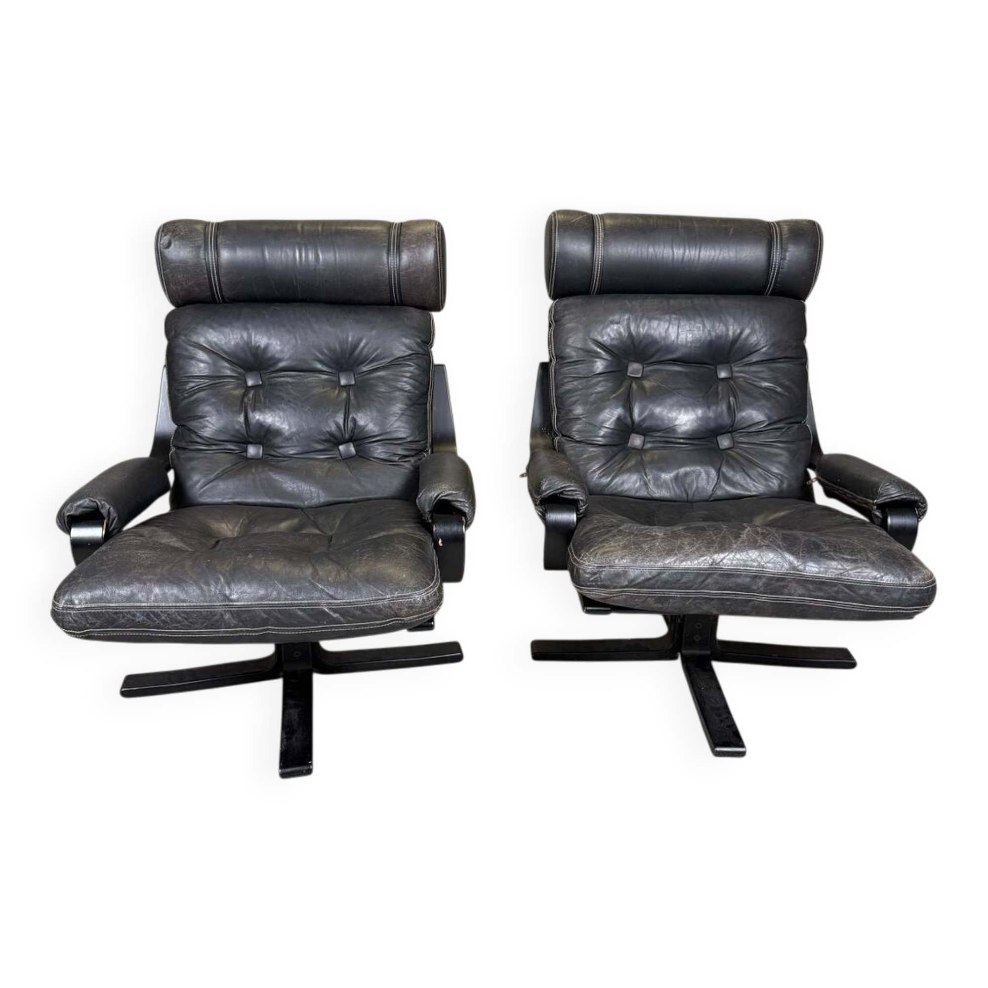 Vintage Pair of Spinning (Swivel) Armchairs — Second Half of the 20th