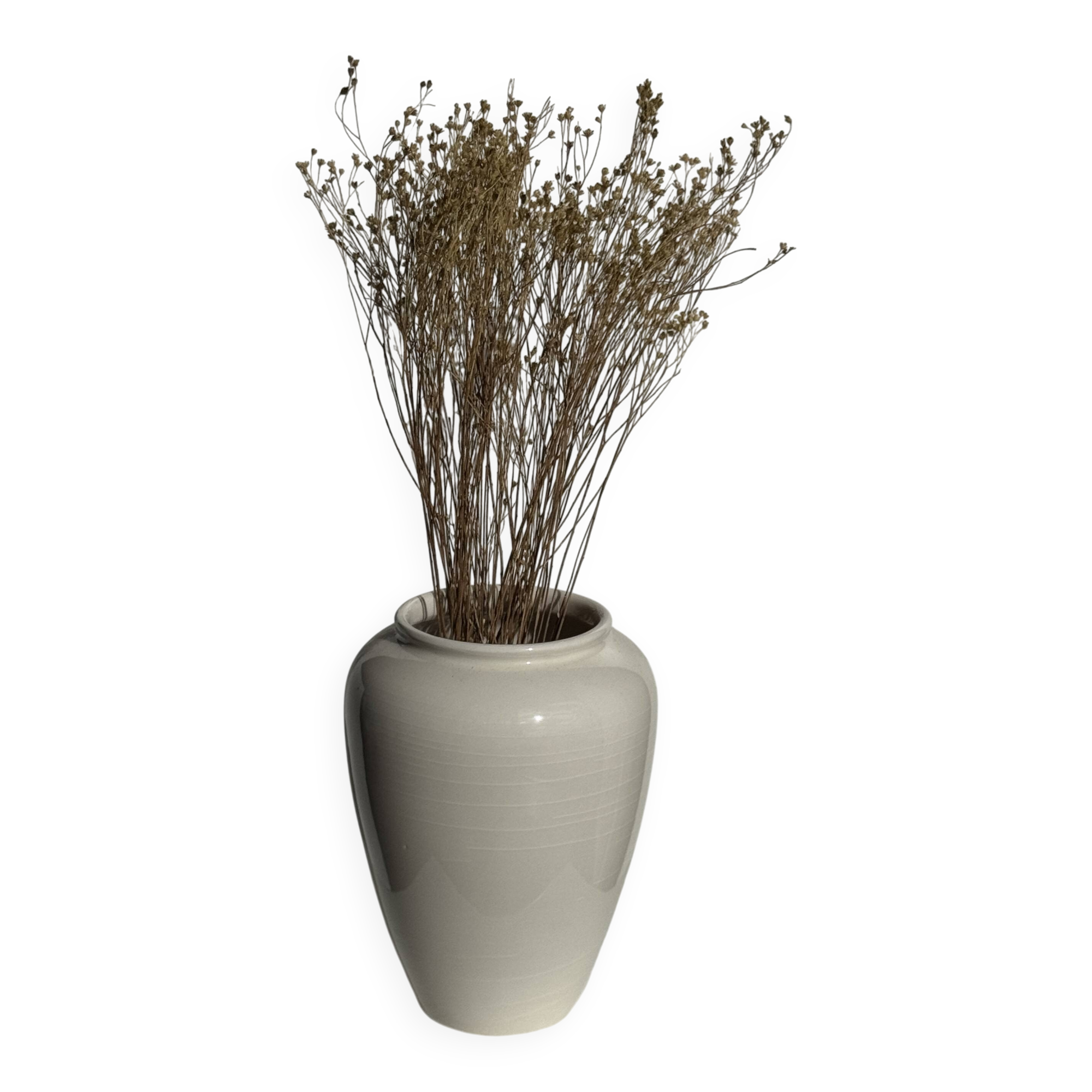 Modern oblong white vase H18.5