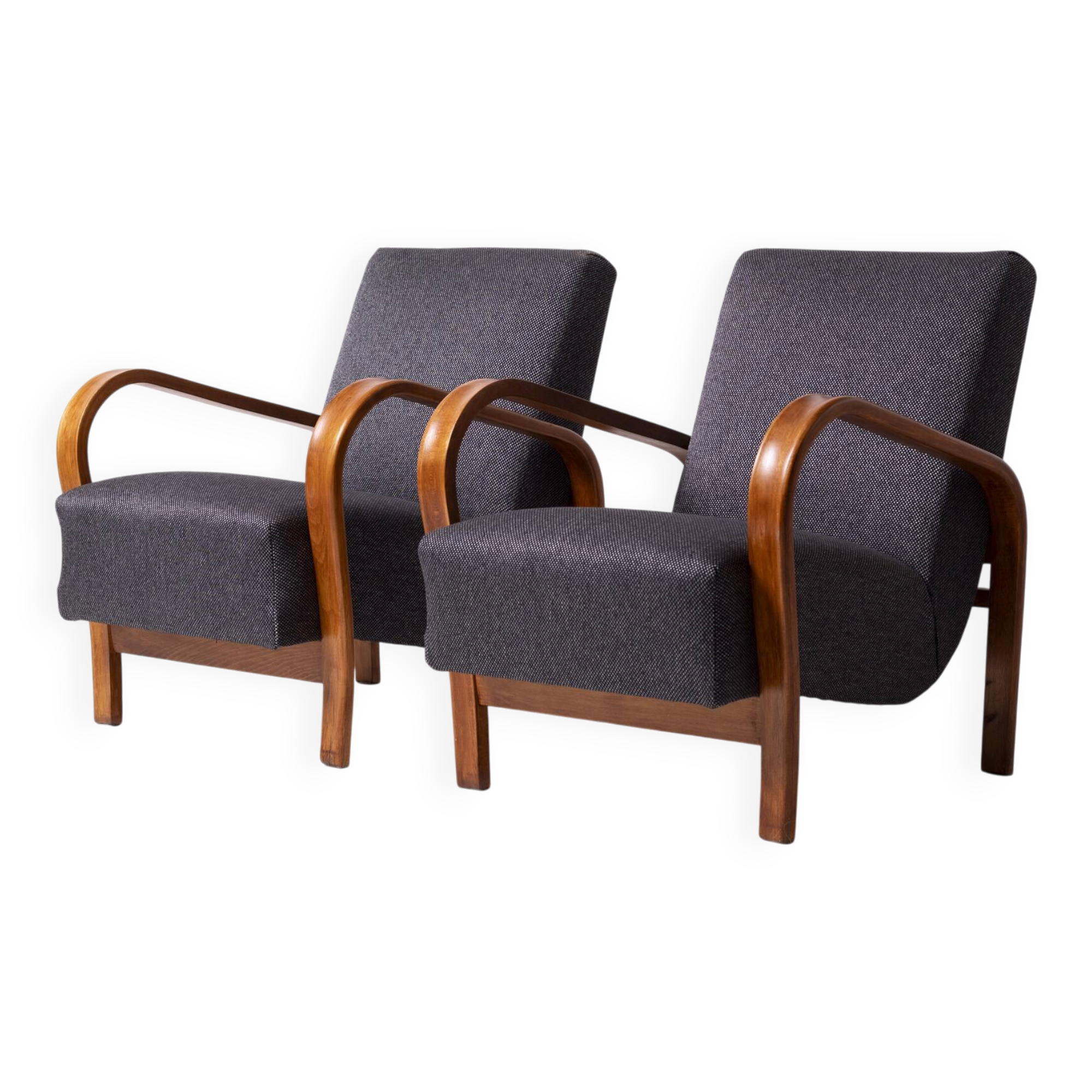 Pair of armchairs by Kozelka andKropacek, Interier Praha, 1950s