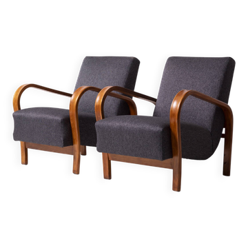 Pair of armchairs by Kozelka andKropacek, Interier Praha, 1950s