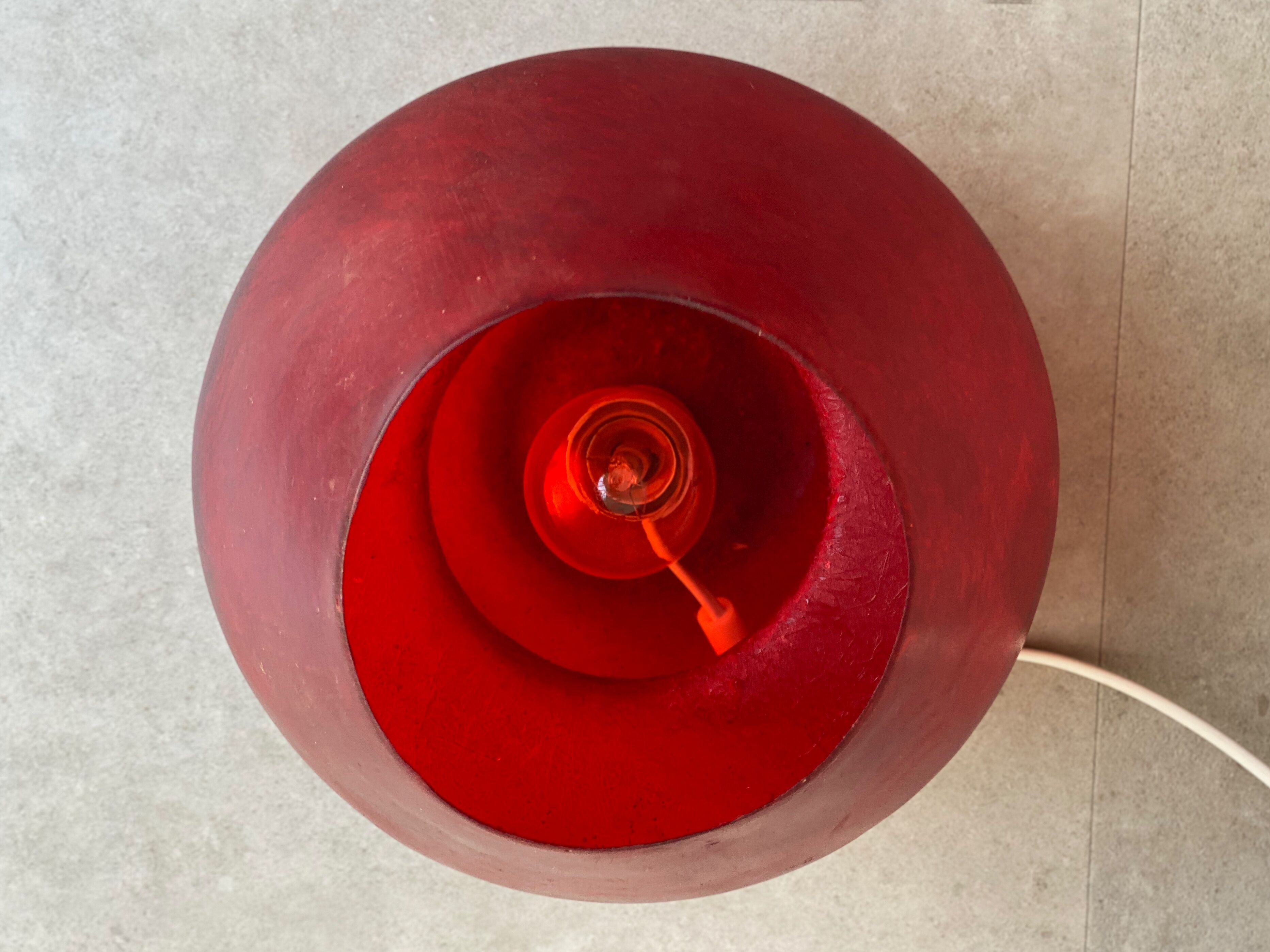 Large vintage fiberglass mushroom table lamp