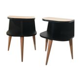 Vintage tripod bedside tables