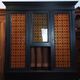 Vintage painted wooden bookshelf