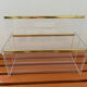 80s Plexiglas and brass magazine rack