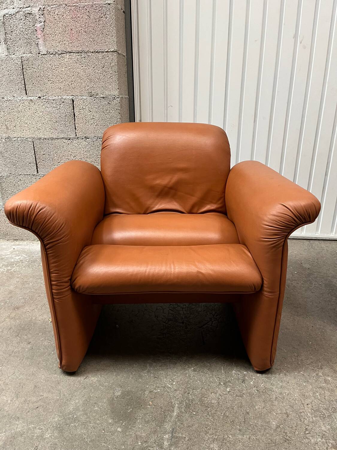 Paire fauteuils cuir design italien