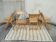 Set of 4 vintage folding chairs in Ash.