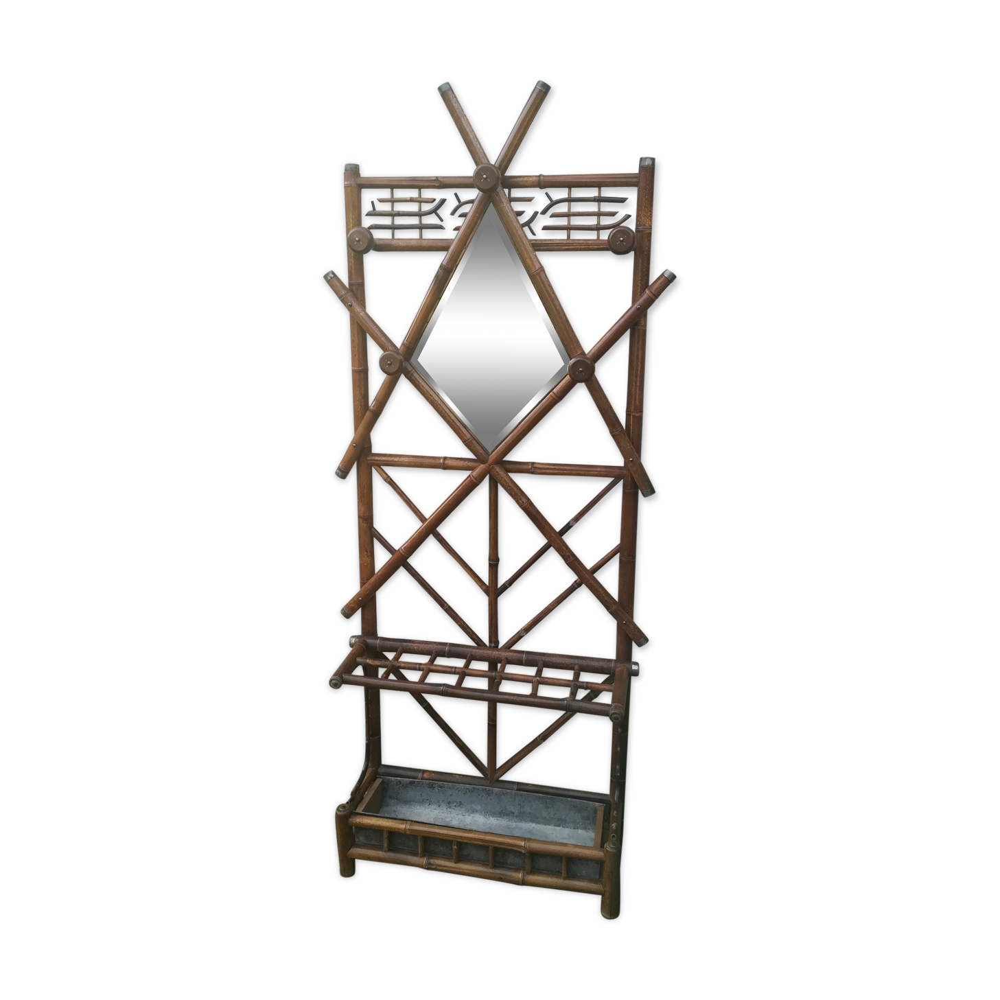 Colonial bamboo coat rack from the 20s/30s