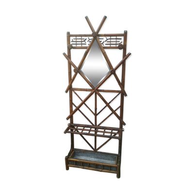 Portemanteau colonial en bambou des années 20/30