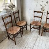 Set of rustic Provençal mulched chairs