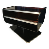 Swivel TV unit in smoked plexiglass