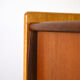 Scandinavian desk with bookcase and compartment with sliding doors
