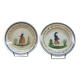 Pair of HB Quimper earthenware plates from the 1920s