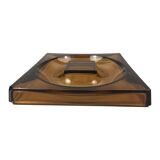 Large empty pocket smoked glass - 1970