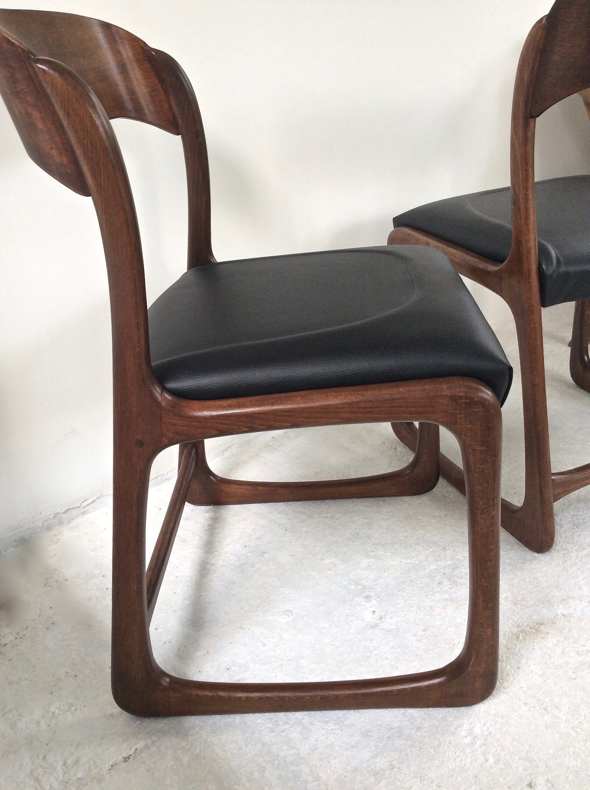Pair of baumann model sled or sledge chairs year 60