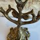 Antique Art Nouveau chandelier in gilded bronze with 3 lights – Vintage candlestick