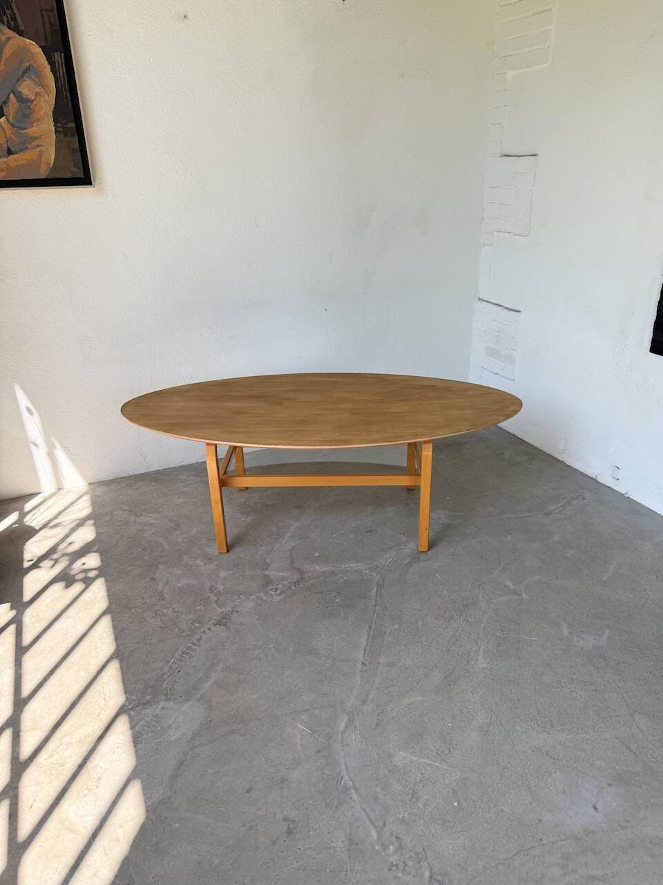 Oval coffee table beech 1980 Aalto Ikea