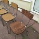 Lot de 5 chaises en formica métal, marron brun