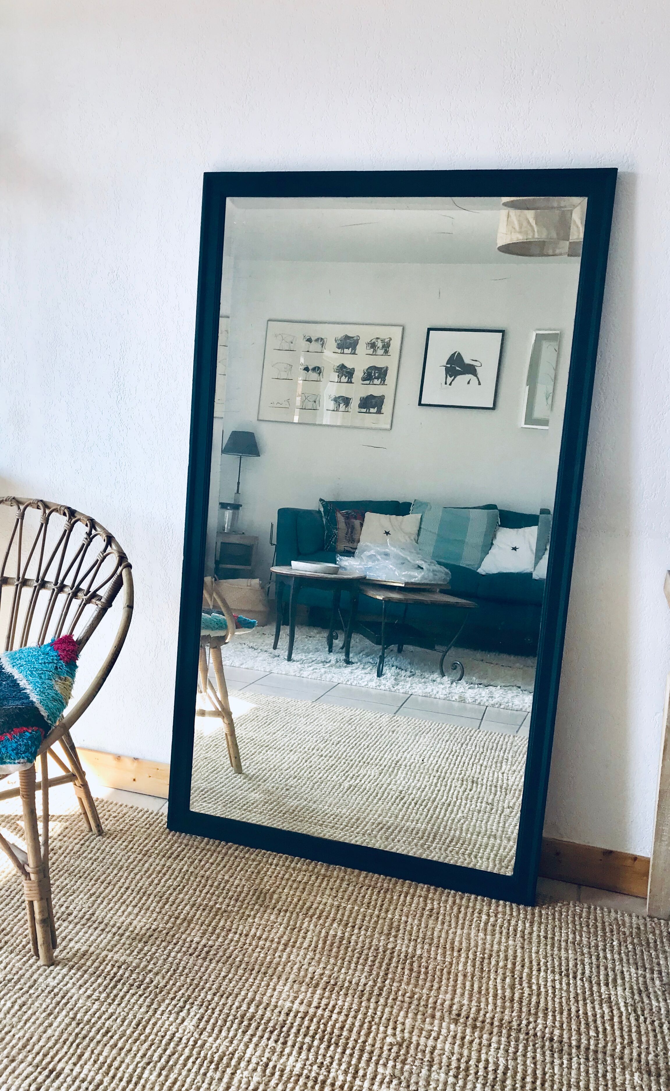 Rectangular beveled mirror 87x153cm