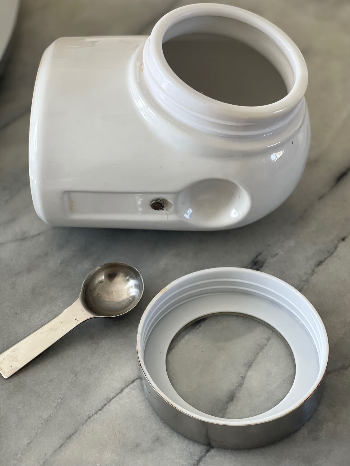 Space age sugar pot
