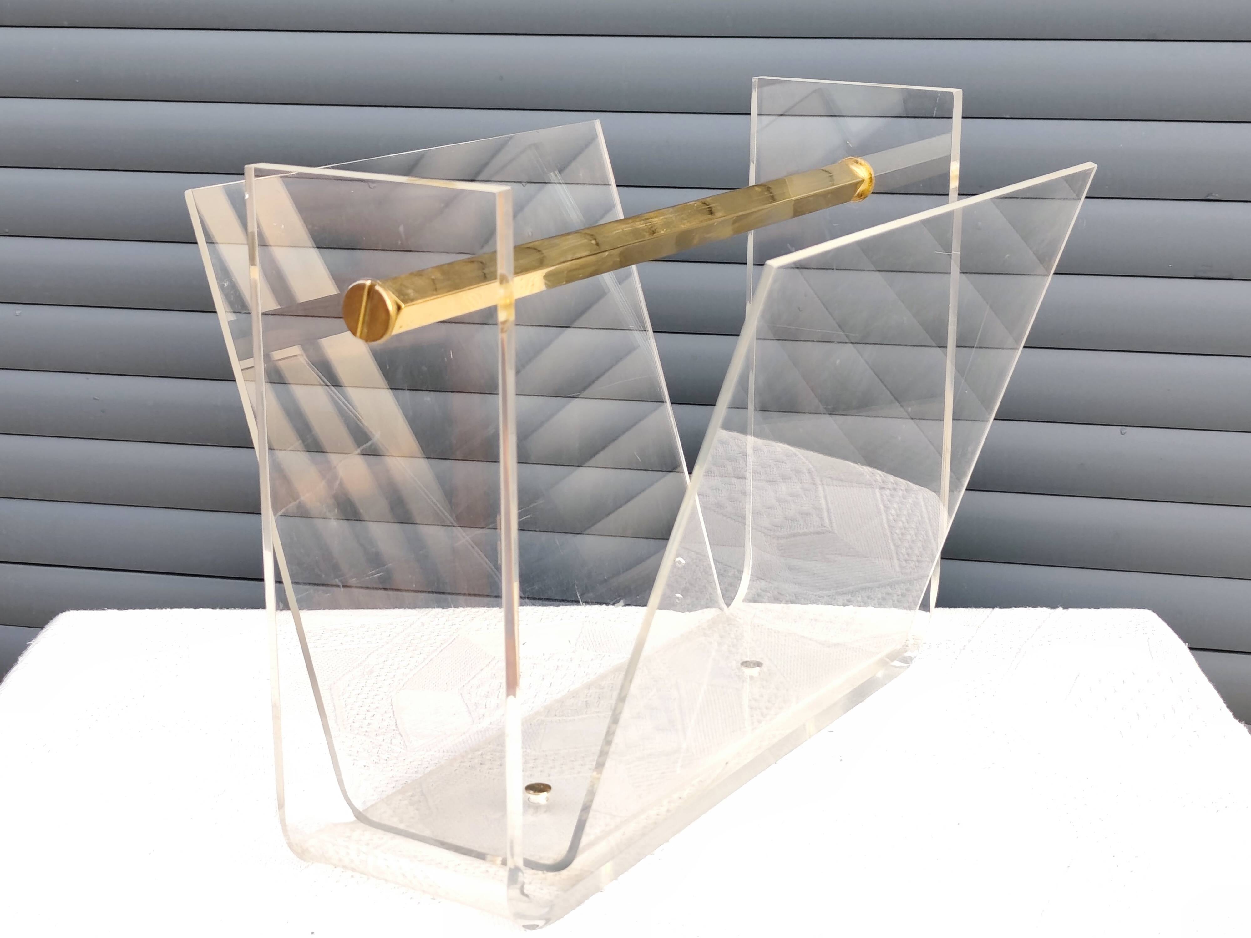 Vintage plexiglass magazine rack