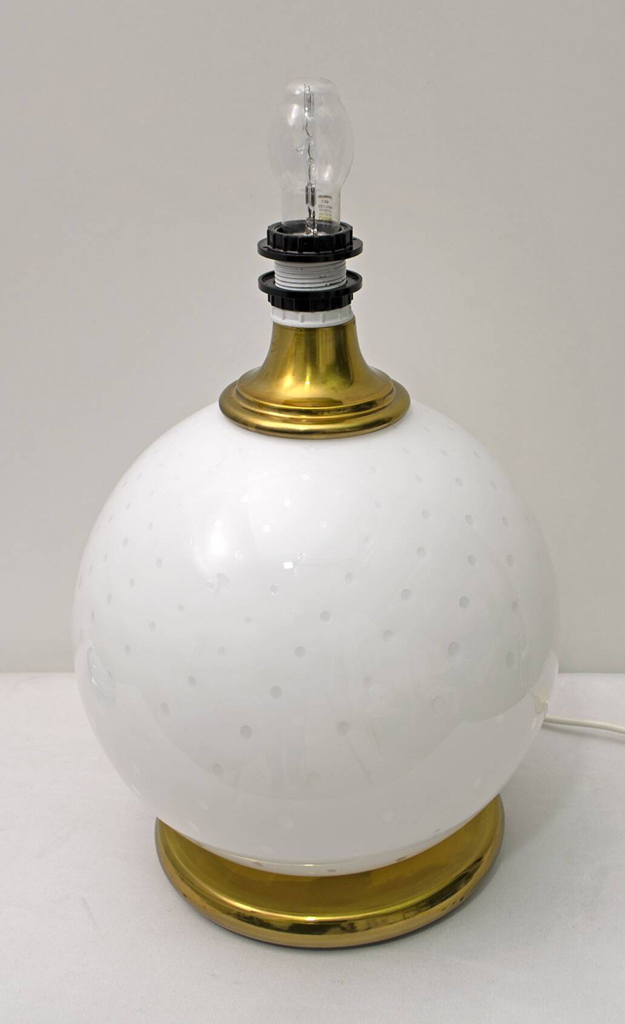 Mid-Century Modern Brass and Blown Murano Glass Table Lamp, 1970s