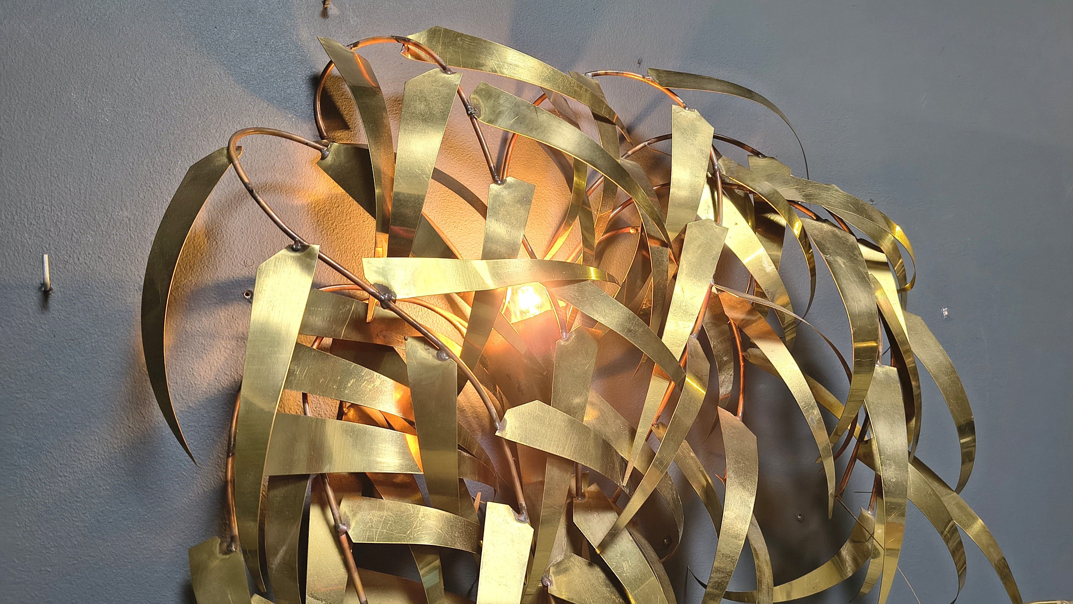 Palm tree wall light by Daniel D'Haeseleer, 1970s