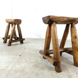 Vintage oak stools, 1970