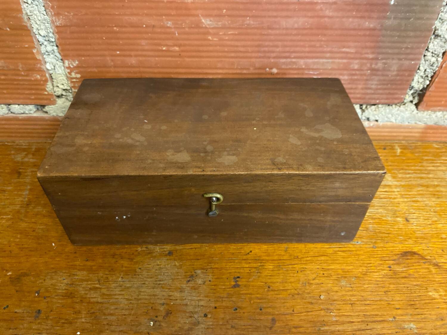 Antique wooden box with vintage clasp