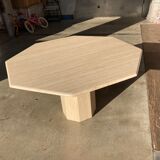 Travertin dining table octagonal