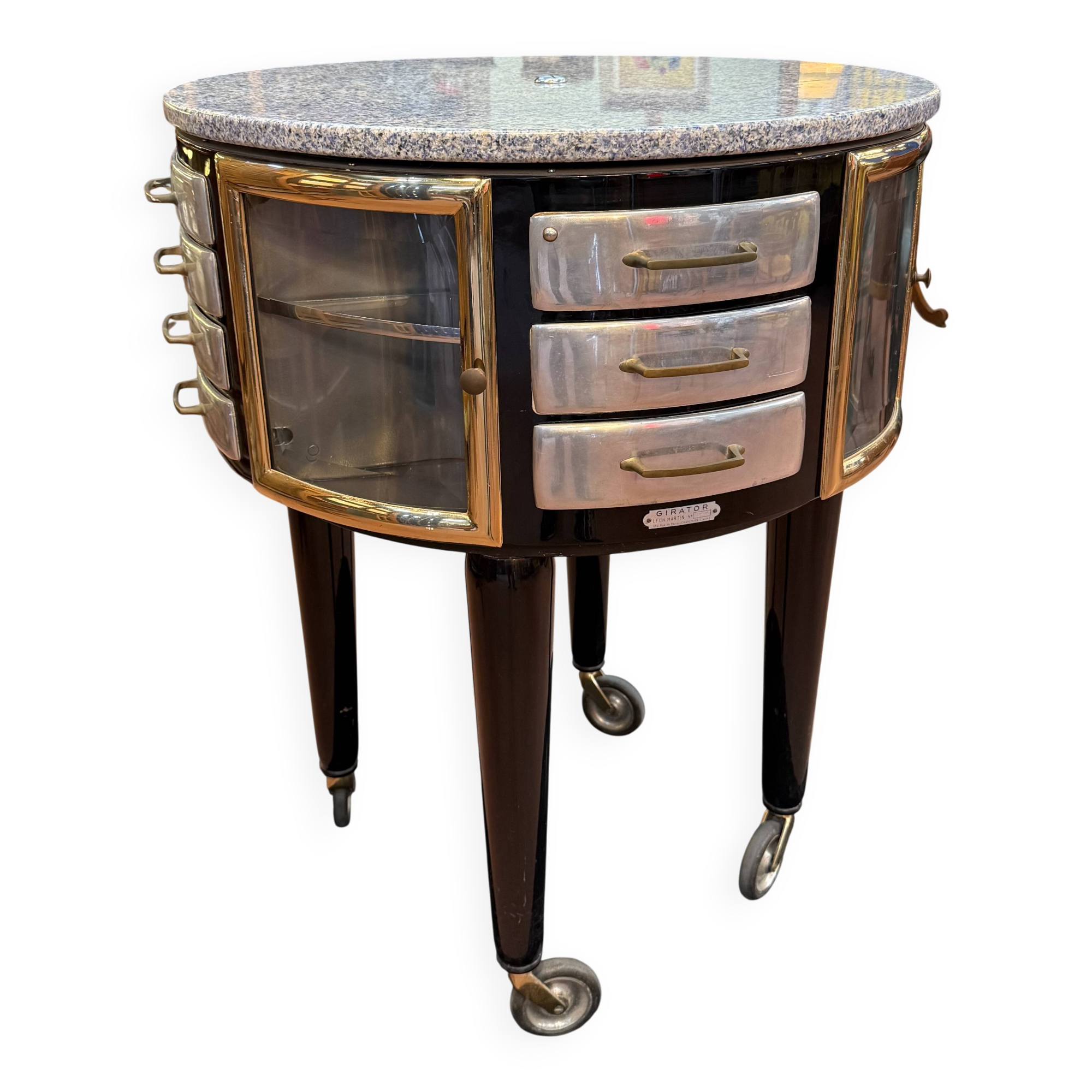 Gyrator dentist's cabinet