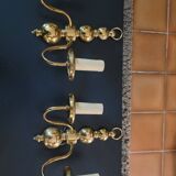 Paire d'appliques en laiton