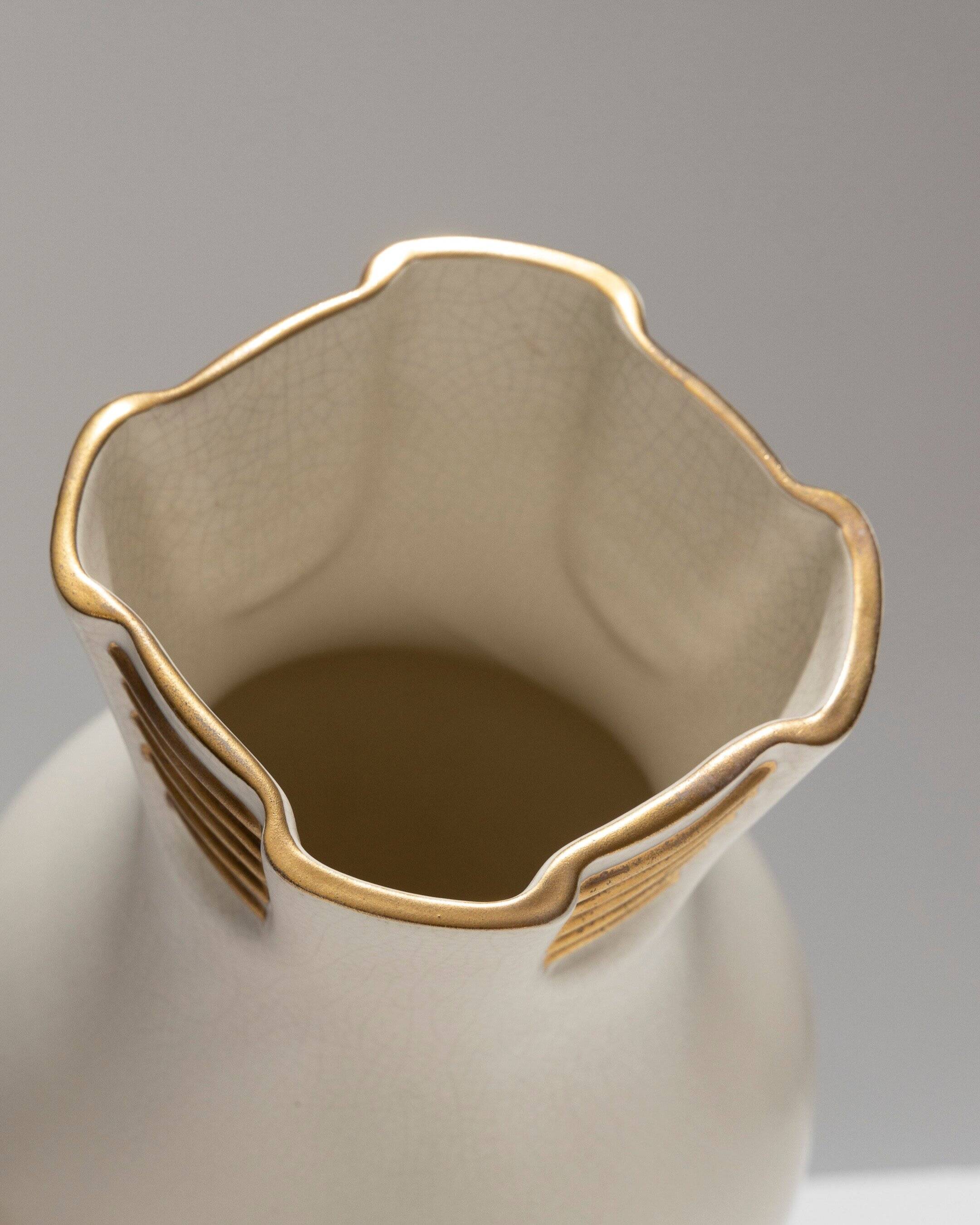 White earthenware vase, richard-ginori, 1940s
