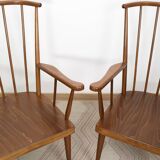 Pair of Éventail armchairs signed Baumann 89