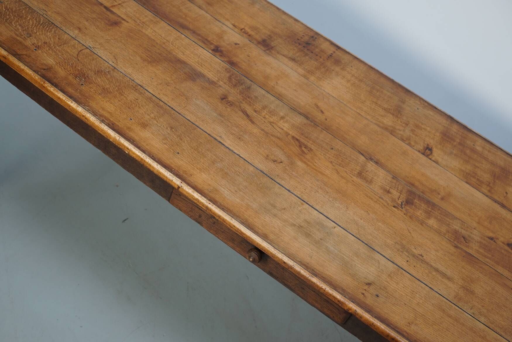 Rustic French Farmhouse Oak Dining Table from the Early 20th Century