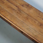 Table à manger en chêne de ferme rustique française du début du 20e siècle